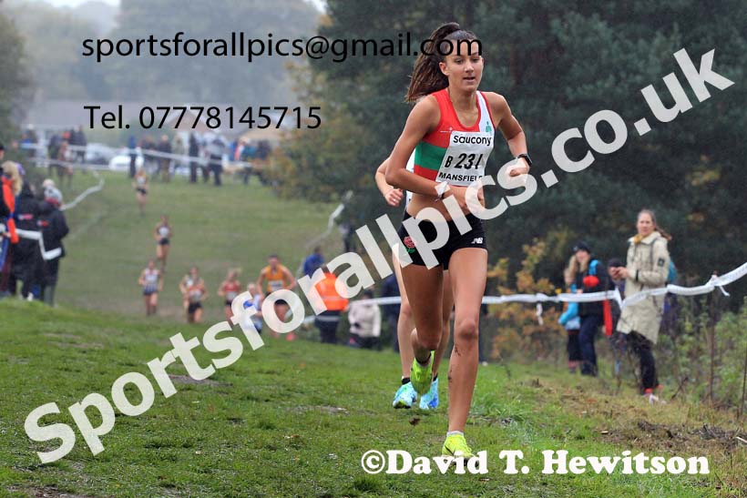 Junior Women, 2022 National Cross Country Relays, Berry Hill Park, Mansfield.  Photo: David T. Hewitson/Sports for All Pics